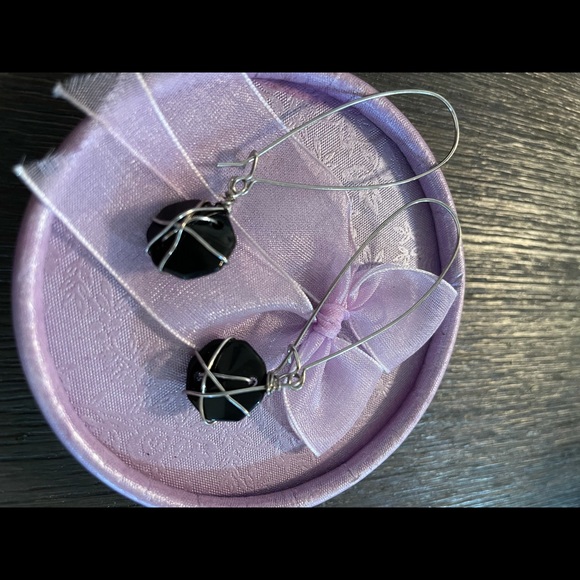 🦩black gemstone earrings 🦩 - Picture 4 of 5